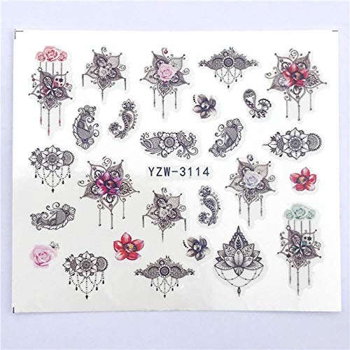 Nagelsticker 1 Blatt Rosa Blume Wasser Transfer Slider Für Maniküre Nagel Kunst Dekoration Nagel Aufkleber-Yzw-3098 – Bild 8