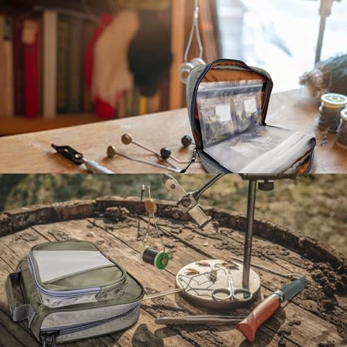 Aventik Fly Tying Bag Bolsa Ligera Portátil para Almacenaje de Señuelos con Bolsas Transparentes Desmontables Mediana miniatura 7