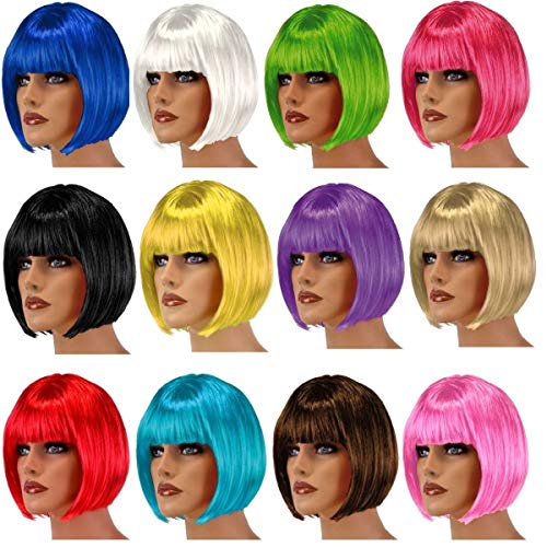 Hatstar Sexy Bob Perücke Langhaar Perücke Wig Cabaret Pagenkopf Charleston für Fasching und Karneval (Bob blond)