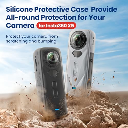 Funda de silicona y protectores para Insta360 X5 miniatura 2