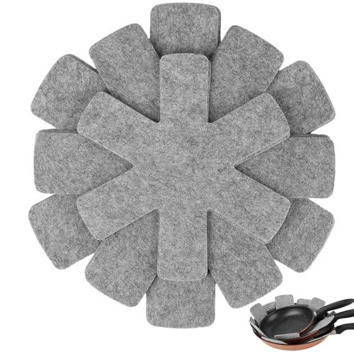 BOYAN Pot and Pan Protectors, Set of 12 and 3 Different Size, Cookware Dividers Pads/Stacking Pan Protectors/Pot Separators Pads for Protecting and Separating Pots Pans