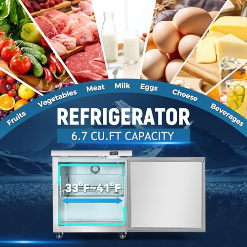 Image of Commercial Refrigerator, 29 Inch, 6.7 Cu.Ft Undercounter