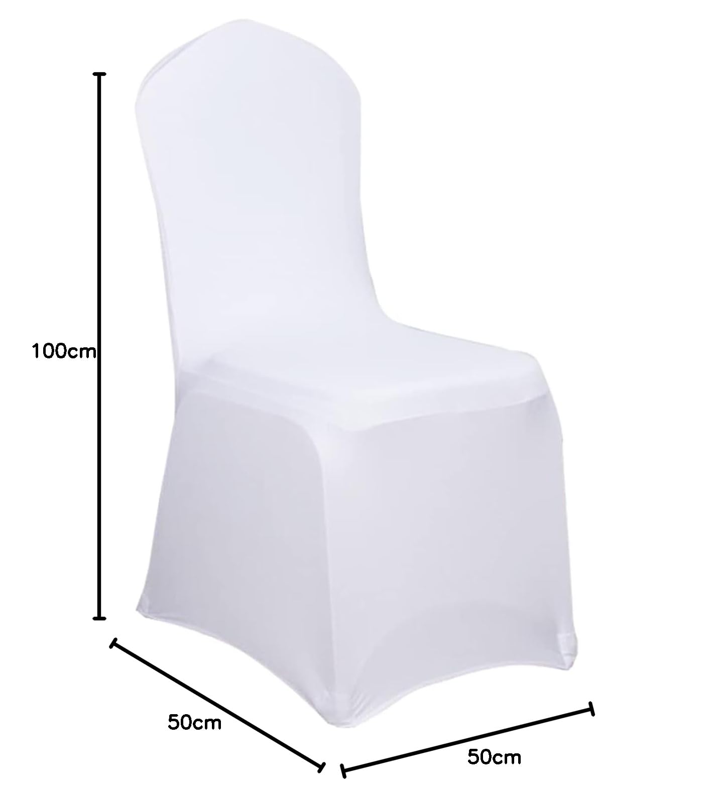 Housse de Chaise Universelle Lycra Extensible | Couleur : Blanc | Déco Mariage - Banquet - Fêtes | Evènements Privés et Professionnels | Lavable - Réutilisable (50)