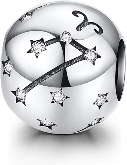 Constellation Charm 925 Sterling Silver Birthstone Bead for Pandora Charms Bracelet-Gift for Anniversary Birthday Christmas Day