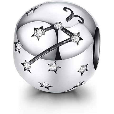 Constellation Charm 925 Sterling Silver Birthstone Bead for Pandora Charms Bracelet...