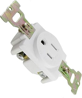 Aexit White LK3021F Electrical Nema 5-15 AC 125V 15A Outlets Grounding Socket