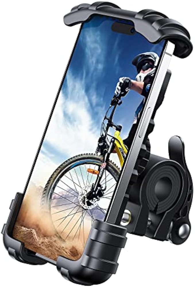 Bike Phone Holder, Motorcycle Phone Mount - Lamicall Motorcycle Handlebar Cell Phone Clamp, Scooter Phone Clip for iPhone 14 Plus/Pro Max, 13 Pro Max, S9, S10 and More 4.7" - 6.8" Smartphones