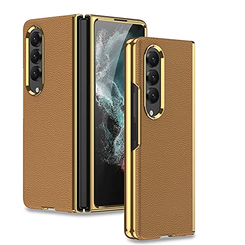 Coque rigide haut de gamme marron pour Samsung Galaxy Z Fold 4