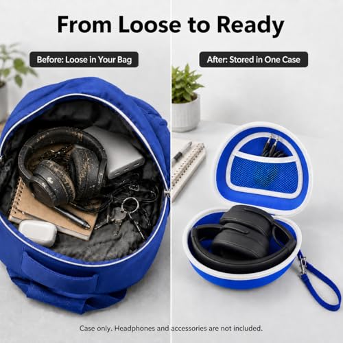 Image of Headphone Case for Skullcandy Crusher /Hesh /Evo, for JLab JBuds Lux ANC | for TOZO HT3 /HT2 Wireless Over-Ear Bluetooth Earphones, Travel Carrying, Daily Commute /Gym /Outdoor Use, Hard Box Only