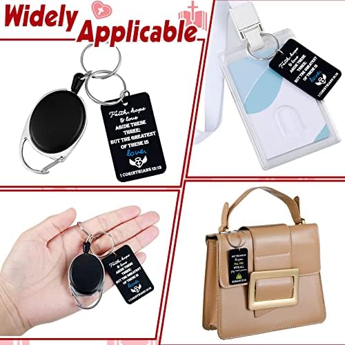 Rtteri 28 Pieces Christian Keychains for Women Religious Keychains