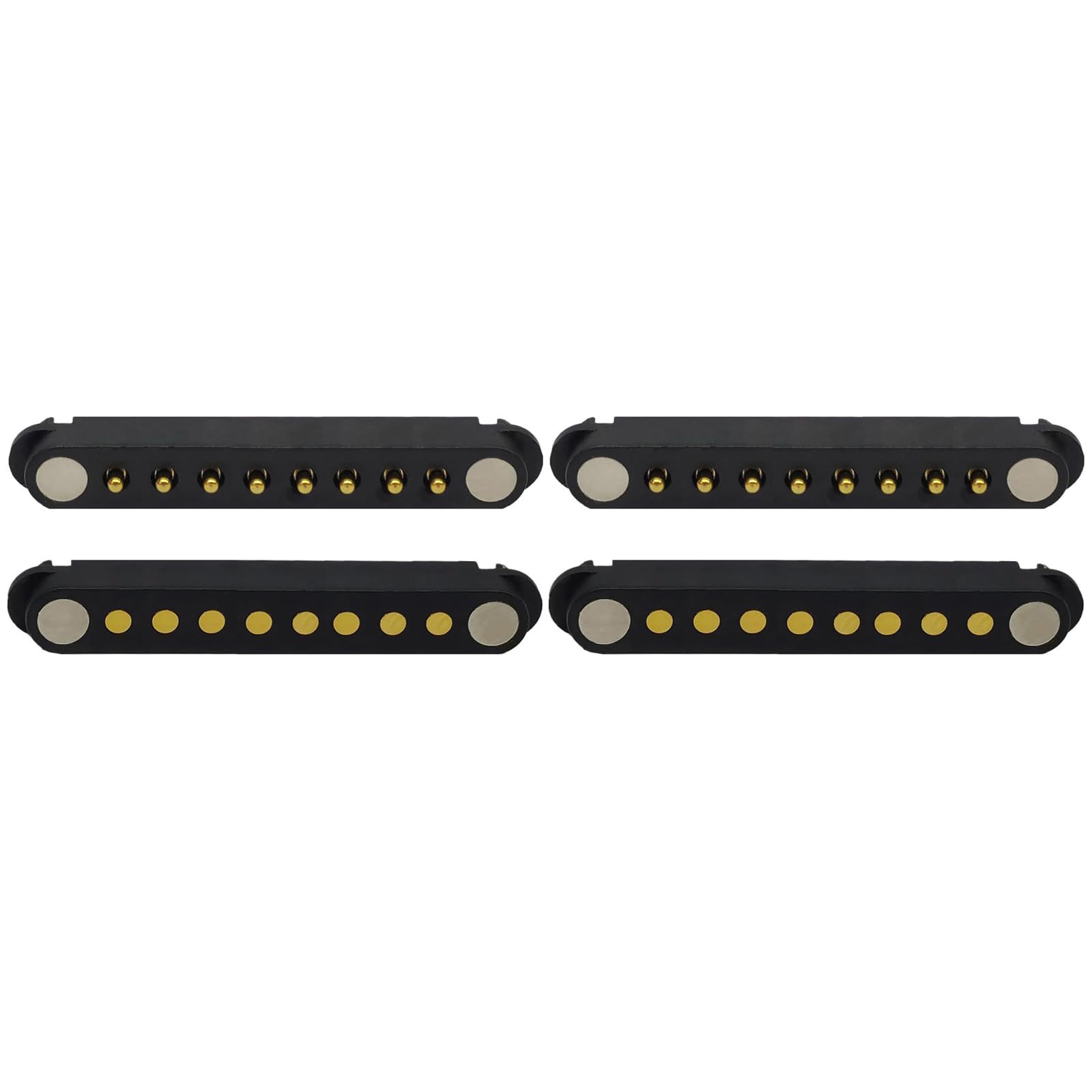 2 Pair 2/3/4/5/6/7/8Pin Magnetic Pogo Pin Connector, Male+Female 2.54MM Spring Loaded Pogopin Connector DC Power Charge Probe Socket (8Pin)