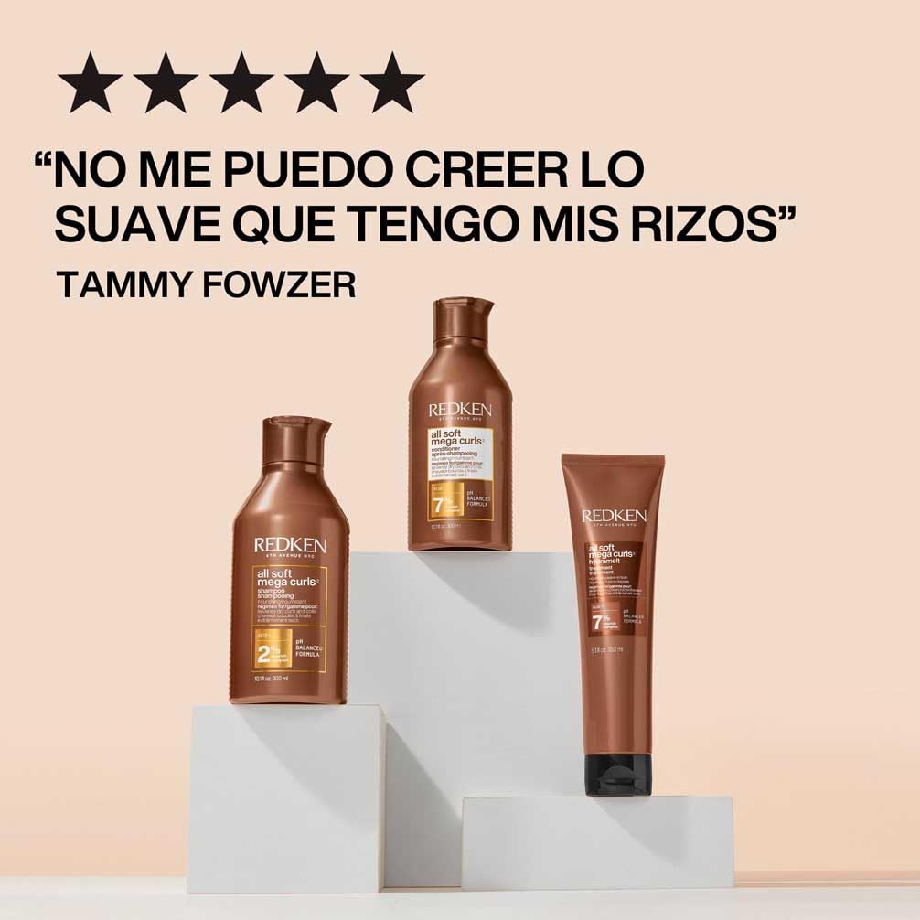 Redken All Soft Mega Curls, Tratamiento sin aclarado para cabello rizado seco y muy seco, Limpia e hidrata los rizos y ondas, Sin sulfatos ni parabenos, 150 ml