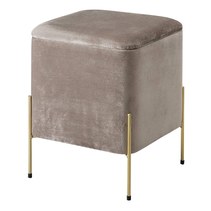 オットマン　ベルベット素材　ダークブラウン オットマン ベルベット素材 ダークブラウン