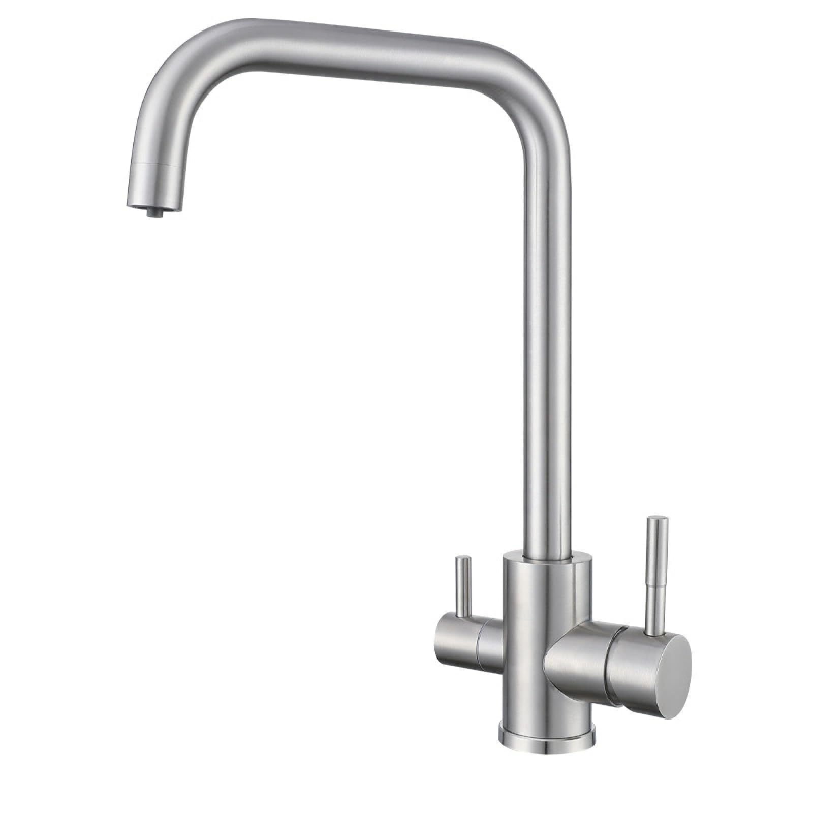Fanjubei Pvd Brushing 304 Stainless Steel Hot And Cold Kitchen Sink Faucet, Brushed