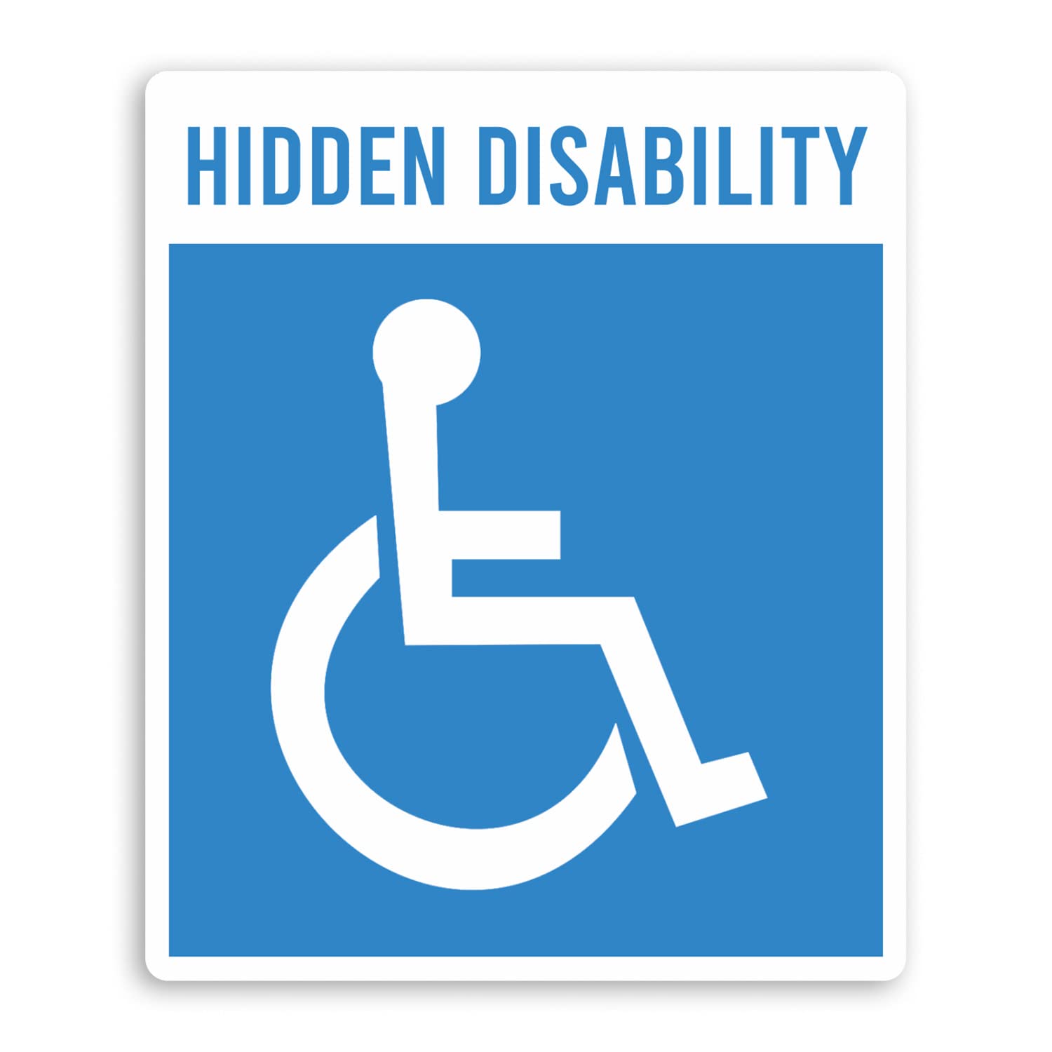 2 x 10cm Hidden Disability Vinyl Stickers - Static Cling Window Sticker Car Disabled #70640