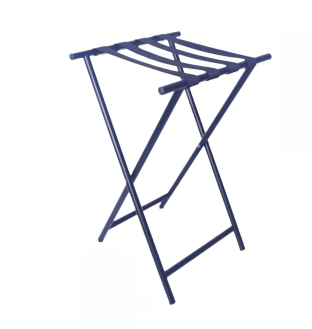 Porta Maletas Hogar Soporte Plegable De La Maleta del Portaequipajes Acero Inoxidable con Correa Nylon Las Correas para Habitación Hotel Portaequipajes Invitados(Black)
