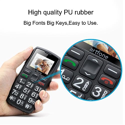 C1+4G Big Button Cell Phone for Seniors丨Unlocked Phones with SOS Button丨1800mAh Battery丨Charging Dock丨Easy-to-Use Dumb Phone with Loud Volume丨Time Reporting丨Speed Dial丨USB-C, T-Mobile - Black - Image 6