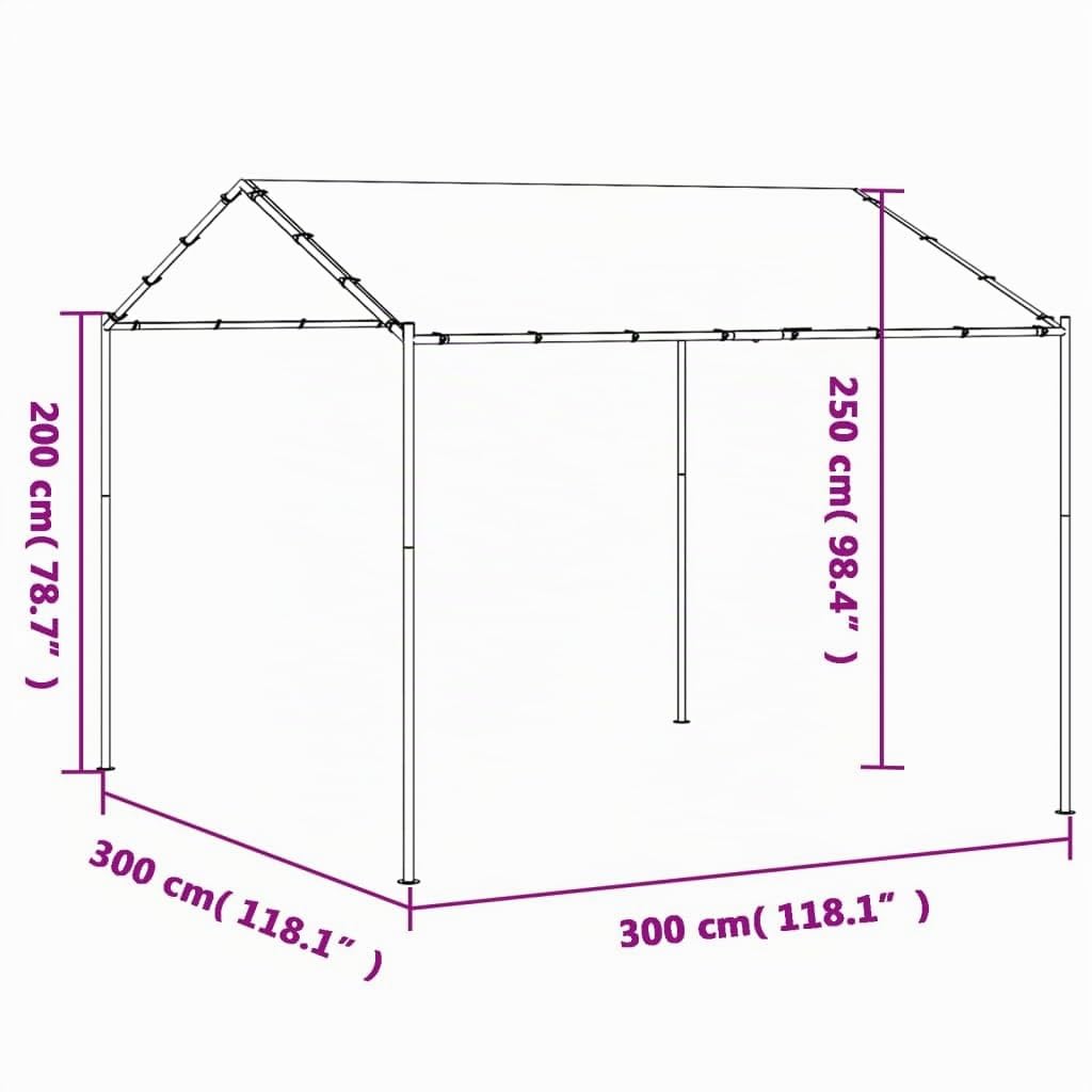 vidaXL Tente à auvent Beige 3x3 m Acier et Tissu