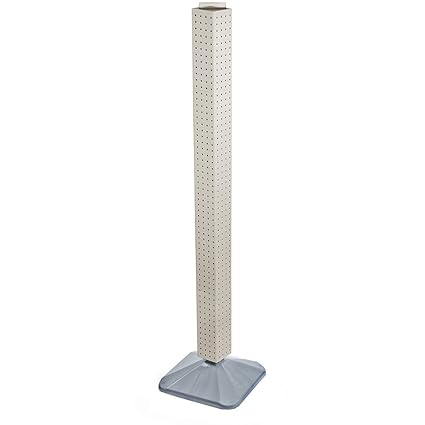 Azar Displays 700225-WHT Standard Interlocking Pegboard Tower, White Solid