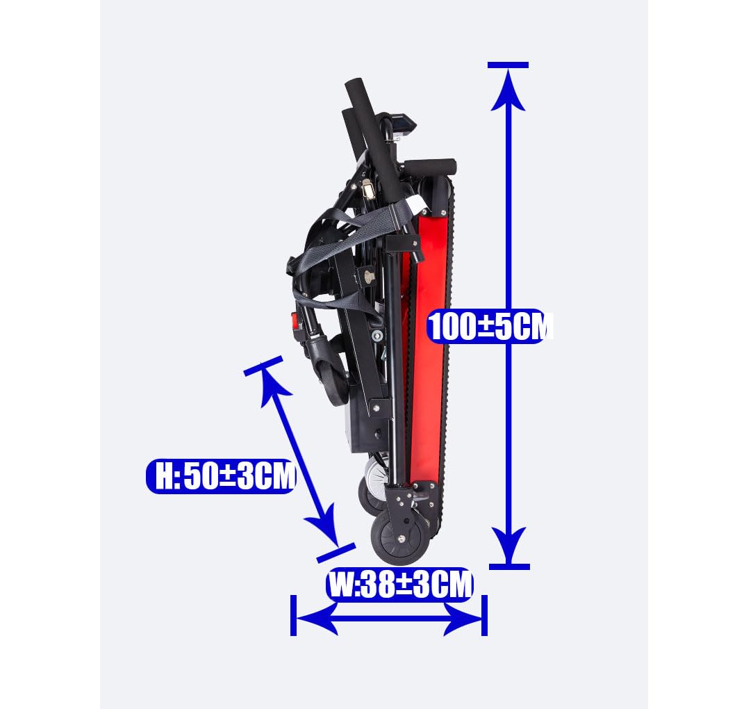 Montascale Elettrico Cingolato Carrello per scale, sedia a rotelle da 19 kg, in lega di alluminio, per anziani e disabili, portatile, pieghevole, con capacità di sollevamento di 250 kg.