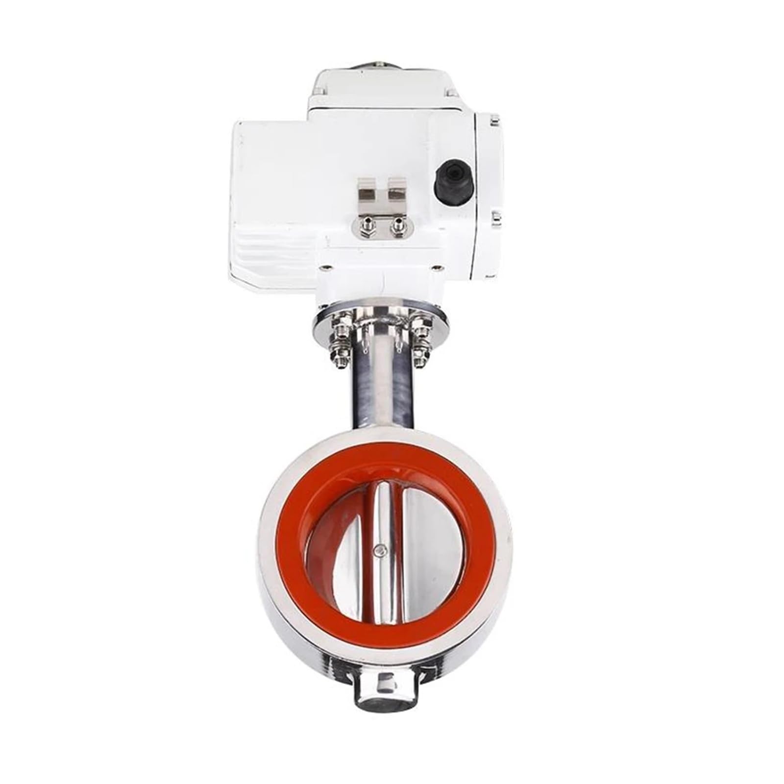 KKHCMZPI AC220V 1" DN25 Stainless Steel 304 Motorized Butterfly Valve Wafer Type Silicone Sealing