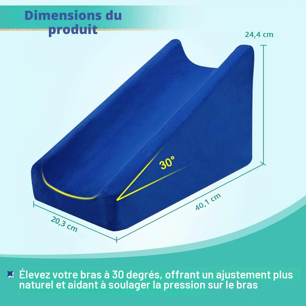 Oreiller d'élévation des bras pour thérapie des bras cassés - Coussin en mousse pour levage post-chirurgie - Oreillers de bras surélevés pour dormir en fauteuil roulant - Coussin de coude -