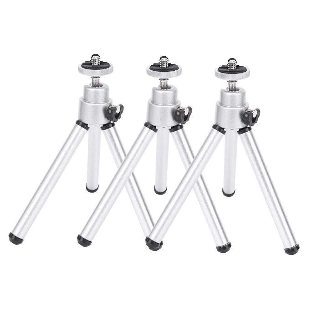 Culnflun 3PCS Silver Mini Anti Shake Telescope Tripod Compact Travel Tripod for Outdoor Photography Telescopes Cameras Silver 15cm to 20cm