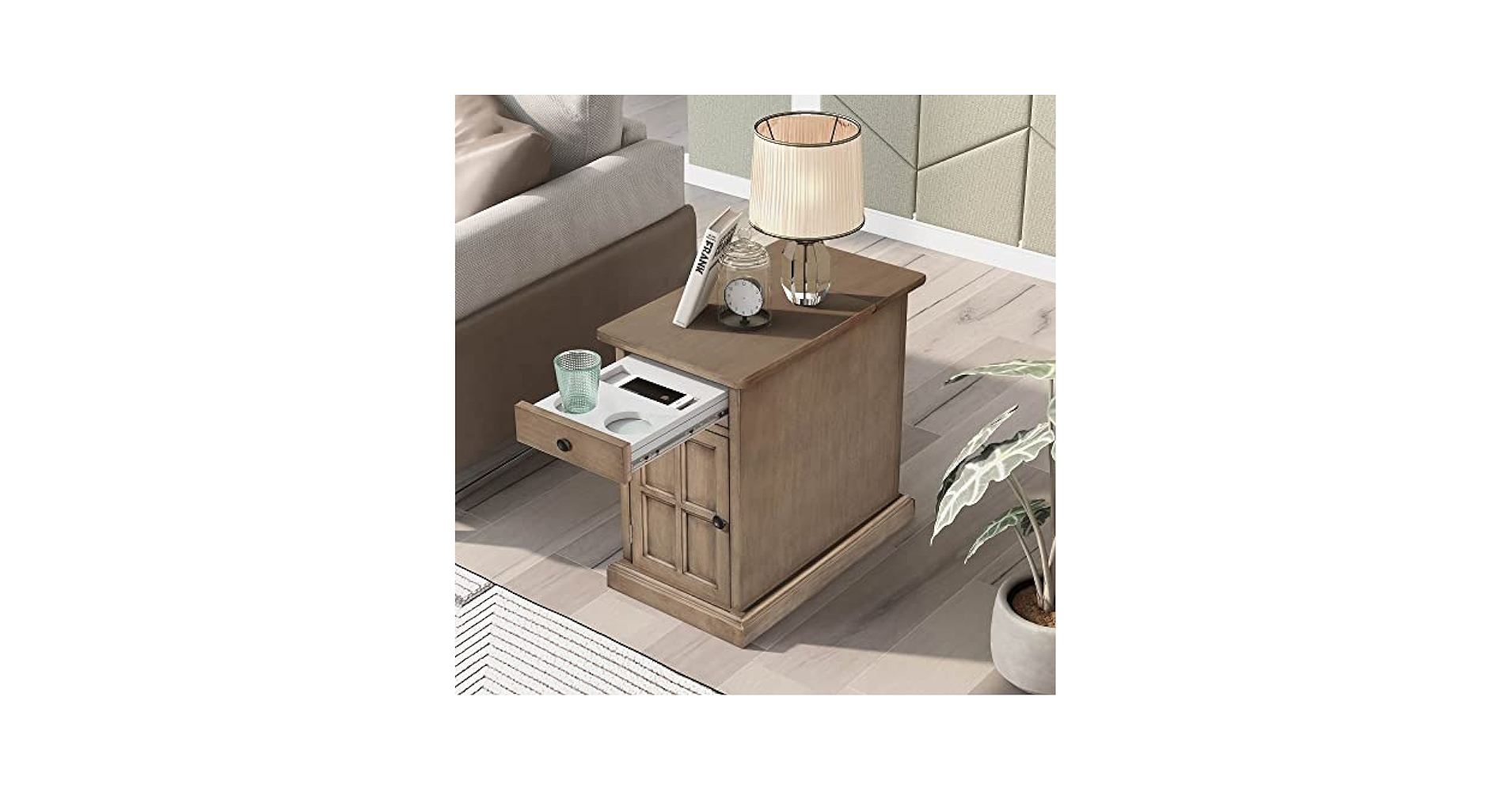 NATAL DESIGN×castelmerlino TABLE 120×60 Amazon.com: Hadulcet C Table End Table with Charging Station