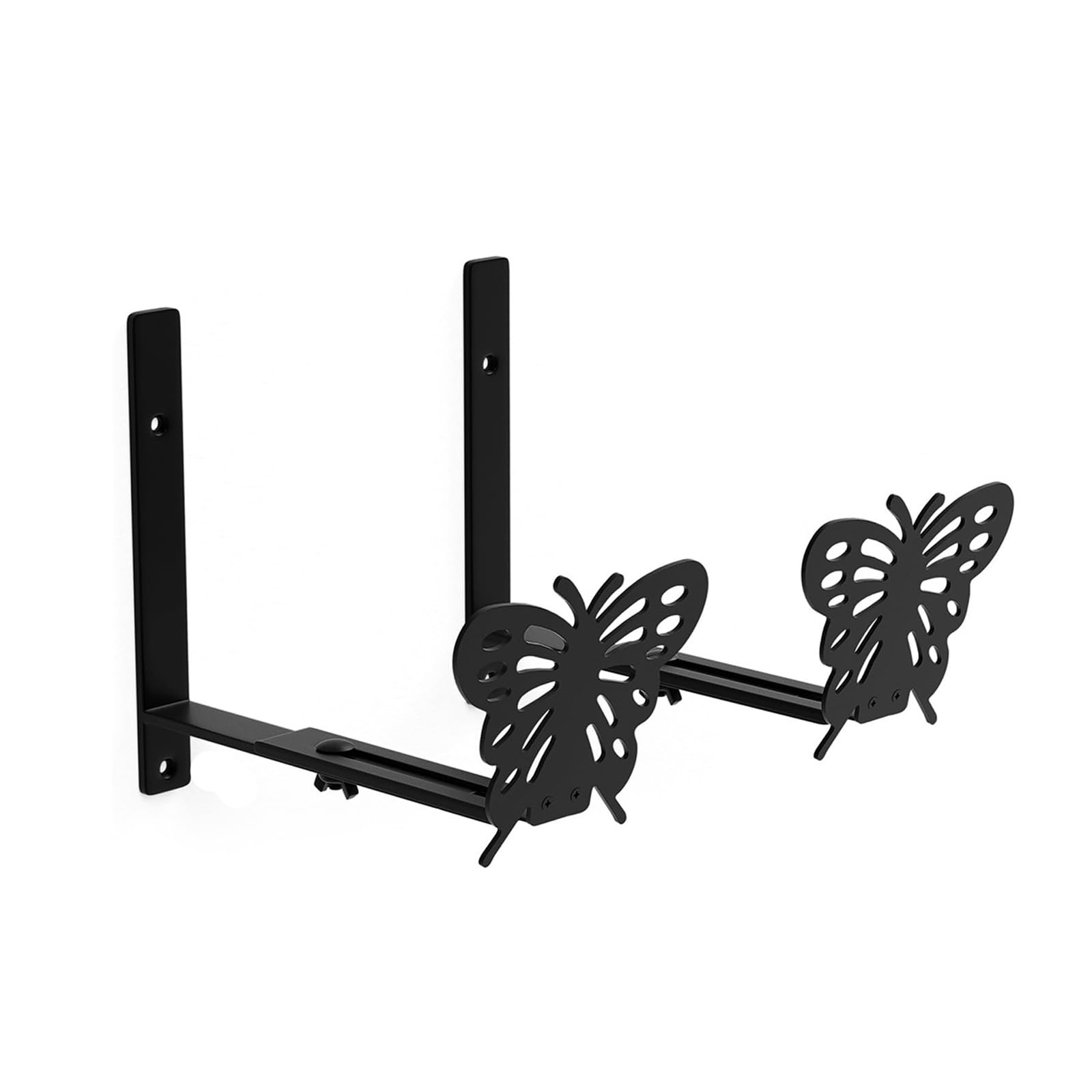 Hsioluted 2Pcs Stylish Butterfly Design Flower Stand Hook For Balcony Plant Holder Adjustable Sturdy Carbon Steel Construction Stylish Butterfly Design Flower Stand Hook For Balcony Plant Holder Adjustable Sturdy