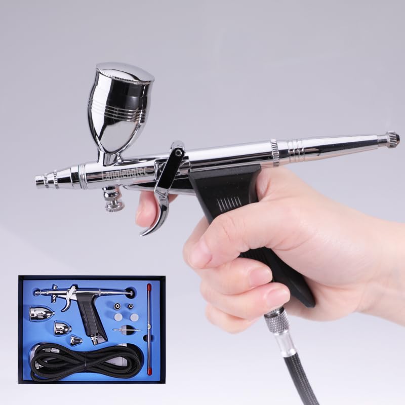 Langlengtec Airbrush Kit with 3 Cup Hose and Airbrush Accessories, Airbrush Gun for Spray Art Hobby