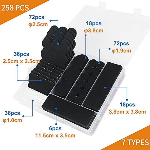 Feltrini per Mobili, 258 Pezzi Feltrini per Sedie