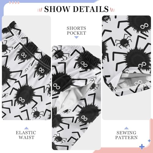 ZZXXB Black Spider Boys Long Pants Soft Trousers Elastic Waist Kids Lounge Bottoms with Pockets S-XL4