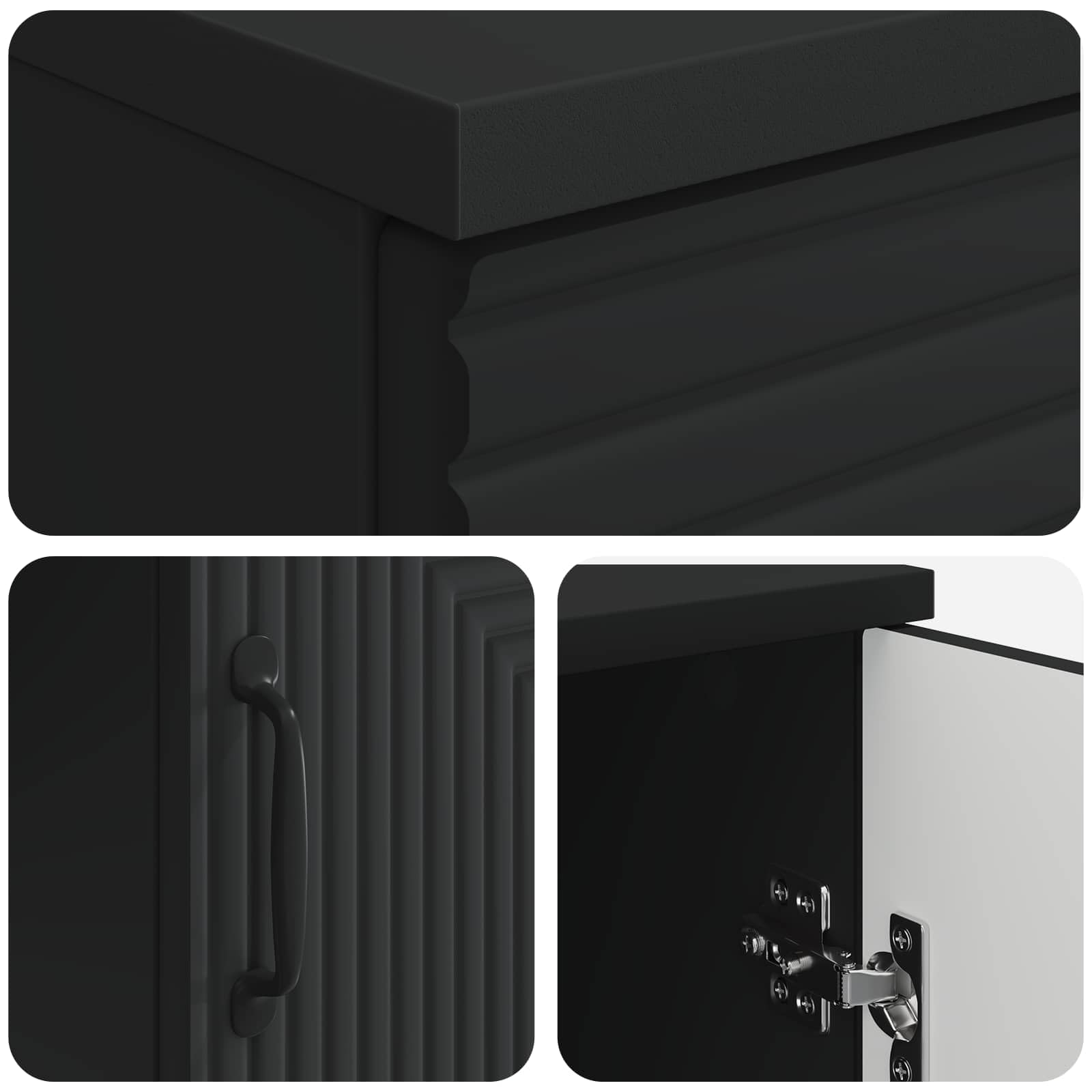 Scrivania nero in legno ingegnerizzato 142,5 x 50 x 75 cm con ripiani e porte girevoli per ufficio studio casa smartworking gaming