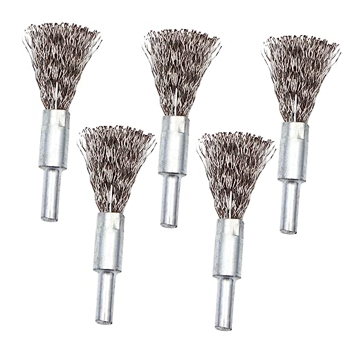 NOLITOY 5pcs Power Wire Brush for Drill Stainless Steel Wire Brush Head for Cleaning Polishing Grinding Rust Removal