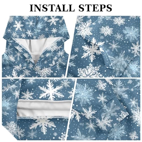 Kids Hoodies Sweaters Christmas Xmas Snowflake Hooded Sweatshirts with Big Pockets for Boys Girls B04004033