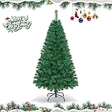 RELAX4LIFE Albero di Natale Artificiale, Albero Natalizio Realistico e Classico, Albero Decorativo in PVC di Alta Qualità con Base Resistente, per Salotto e Ufficio (150 cm)