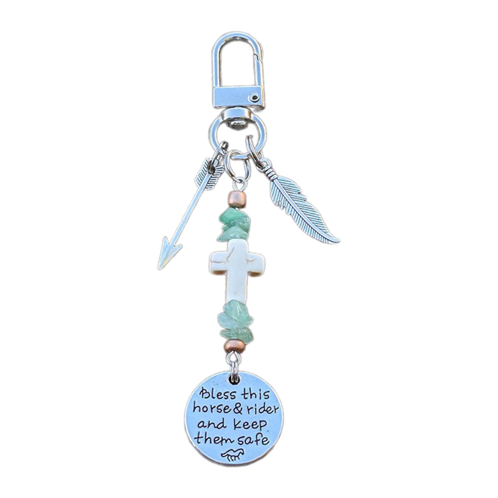 oringnat Fashionable Luck Horseshoe Keychain Sturdy Alloy Charm Pendanfor Good Fortunes and Protective Keyring Accessory