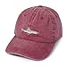 ZLYC Embroidered Cotton Baseball Cap Adjustable Snapback Dad Hat (Shark Red)
