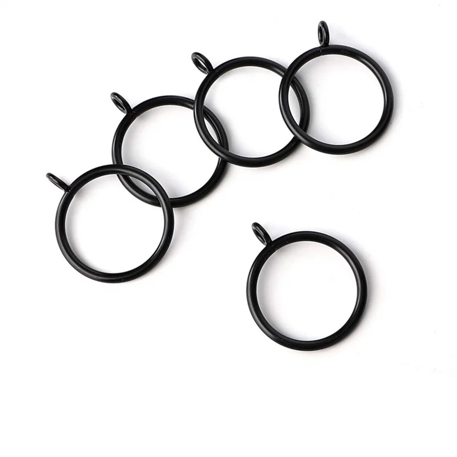 40 Stück Metall-Vorhangringe, Gardinenstangenringe mit Ösen, Hängeringe for Vorhänge und Stangen Für Fenster Und Türen(Silvery)