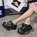 Fashion Women's Platform Clogs Anti Slip Slippers Beach Sandals Gardeners Clogs High Heel Mule Cloud Slippers Gardening Shoes(Bow Tie-Black-39/40)