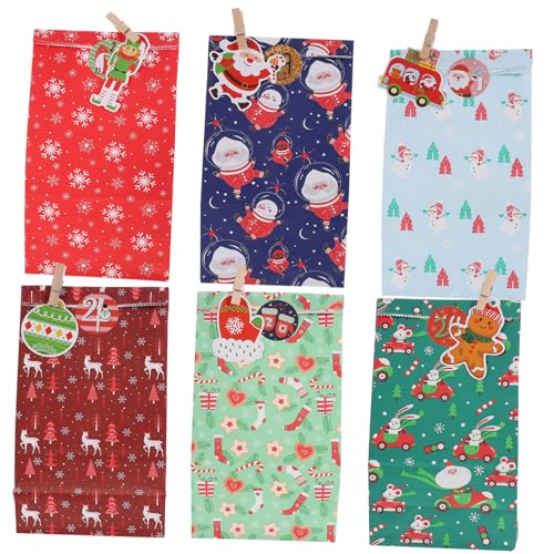 LOORGVEL クリスマスアドベントカレンダー用紙袋 適切でキャンディー スナック収納可能 飾り付け 包装に