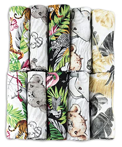 Paños de gasa, 10 unidades, 70 x 80 cm, color verde Cover