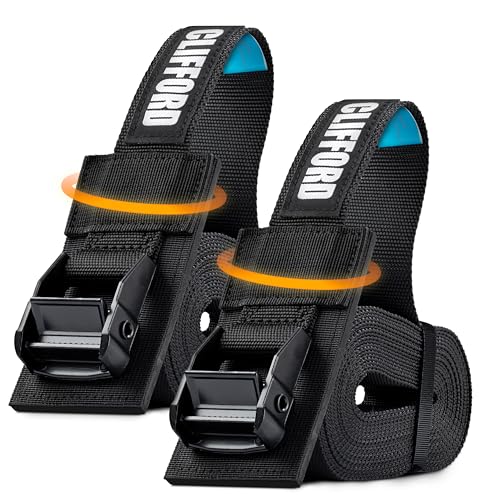 CLIFFORD Spanngurte I 38mm I Extra Breit I 2,0m - 5,5m I 400Kg/800Kg I EN12195-2 Zurrgurt Spanngurt Straps I Zurrgurte für Auto, Motorrad, SUP Board, Dachbox, Dachträger
