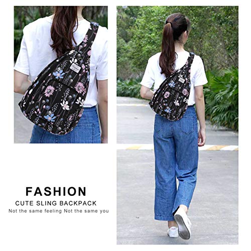 KAMO Sling Backpack - Travel Rope Bag Crossbody Pack for Women Men Teens - Waterproof Outdoor Shoulder Backpack for Trekking Bicycle Sport Hiking Camping