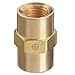 Western Enterprises BF-4HP Pipe Thread Couplings, Adapter, 3,000 PSIG, Brass, 1/4" (NPT), Female/female Connection, 0.5 Length
