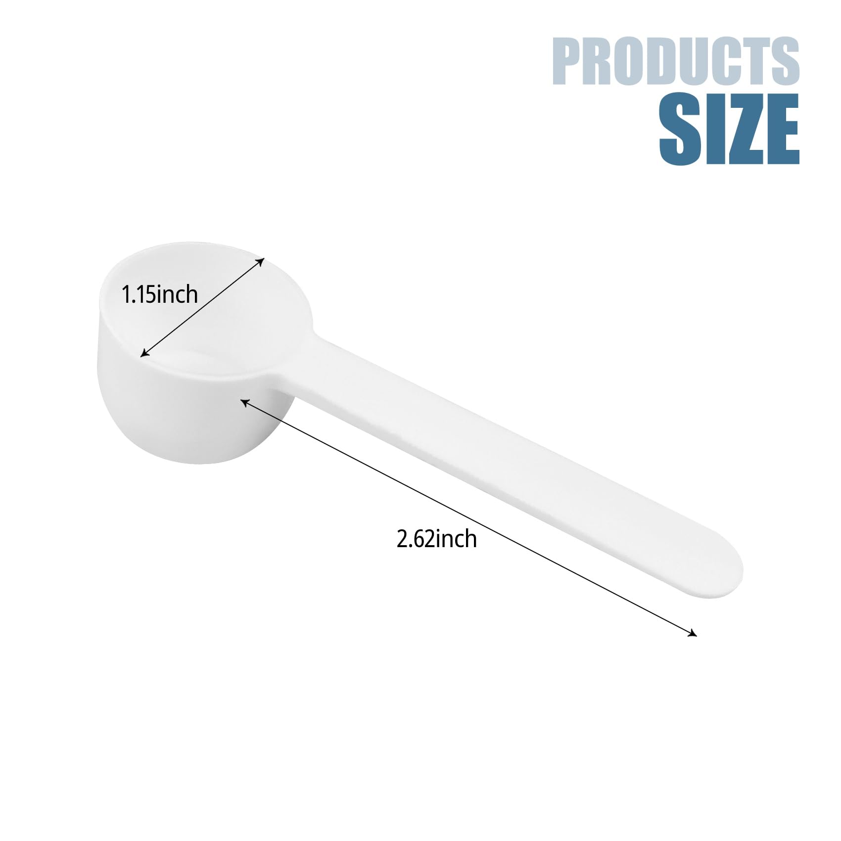 SimautHawk 2 PCS Teaspoon 5 mL Plastic Long Handle, Kitchen Tools Measure, Scoop for MeasuringProtein, Coffee, Pet Food, Spices, Grains, and Other Dry Goods (2 PCS Teaspoon, 5 mL)
