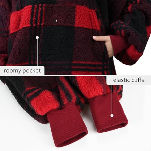 Image of Catalonia Oversized Hoodie Blanket Sweatshirt, Comfortable Sherpa Giant Pullover with Large Front Pocket for Adults Men Women Teenagers Wife Girlfriend
