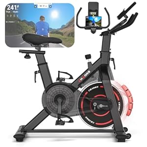[UPGRADE] Heimtrainer Fahrrad mit APP, CHAOKE Hometrainer Fahrrad, Leises, Stufenlos Einstellbares Magnetsystem, Ergometer Heimtrainer mit LCD-Display, Indoor Fitnessbike für Zuhause, Bis 150KG