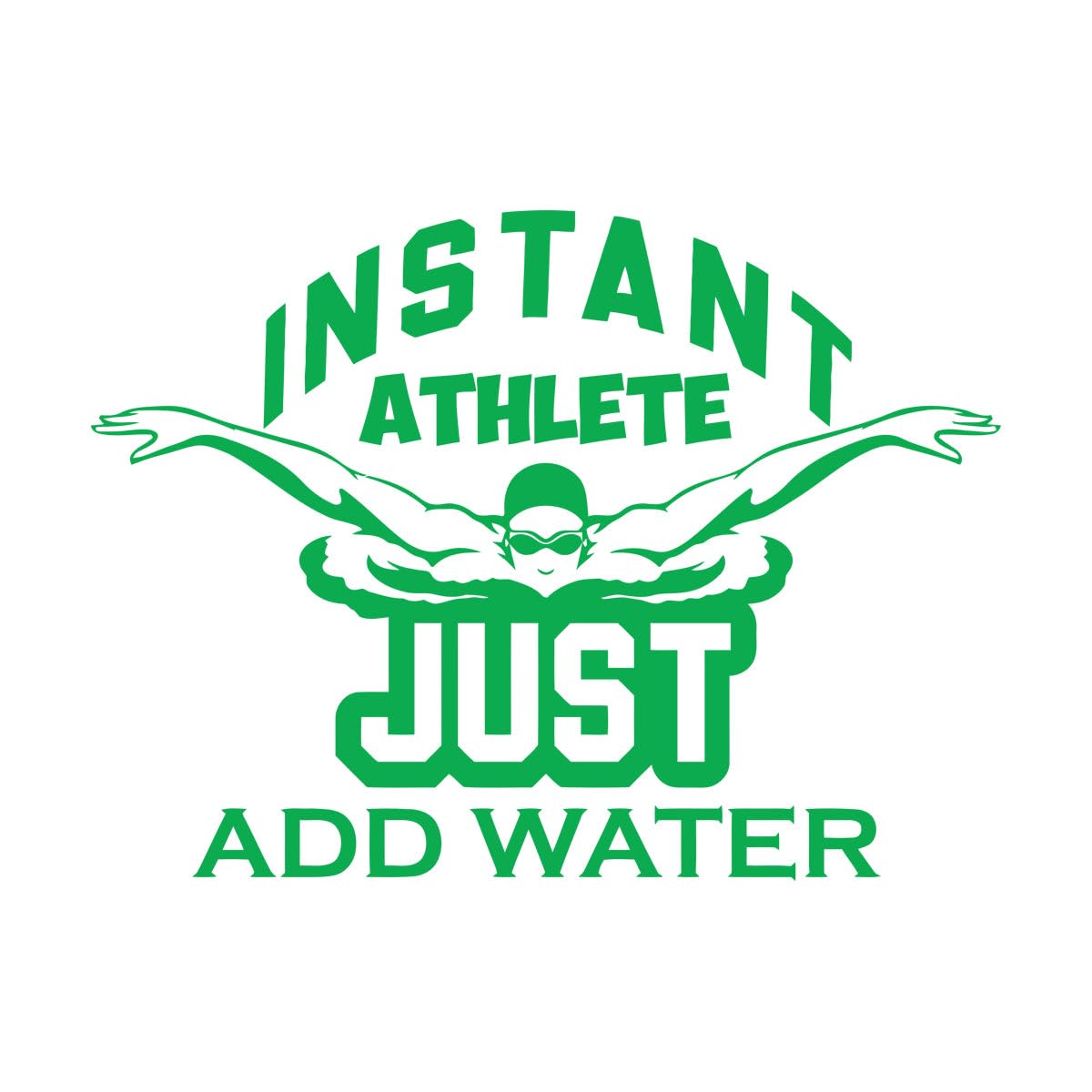 Swimming Logo Diver Instante Athletes Swimmer Swim Just Water Wall Decals PVC 81x111.6cm Multi Color Selection Extra Large Green