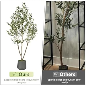 Olive Trees Artificial Indoor, 7FT Tall Faux Olive Tree with Gray Tall Planter, Artificial Plants with Natural Wood Trunk and Lifelike Fruits for Home Office Decor Olive Trees Artificial Indoor 7FT Tall Faux Olive Tree with Gray Tall Planter Artificial Plants with Natural Wood Trunk and Lifelike Fruits for Home Office Decor